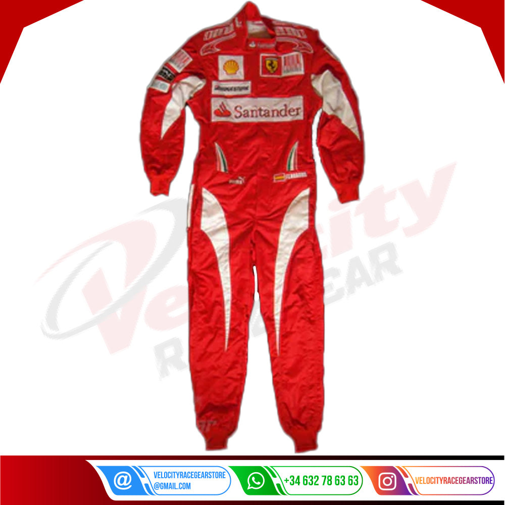 2010 Fernando Alonso Ferrari F1 Embroidered Racing Suit - Velocity Racegear-2010 Fernando Alonso Ferrari F1 Embroidered Racing Suit - Velocity Racegear-F1 Racing Suit