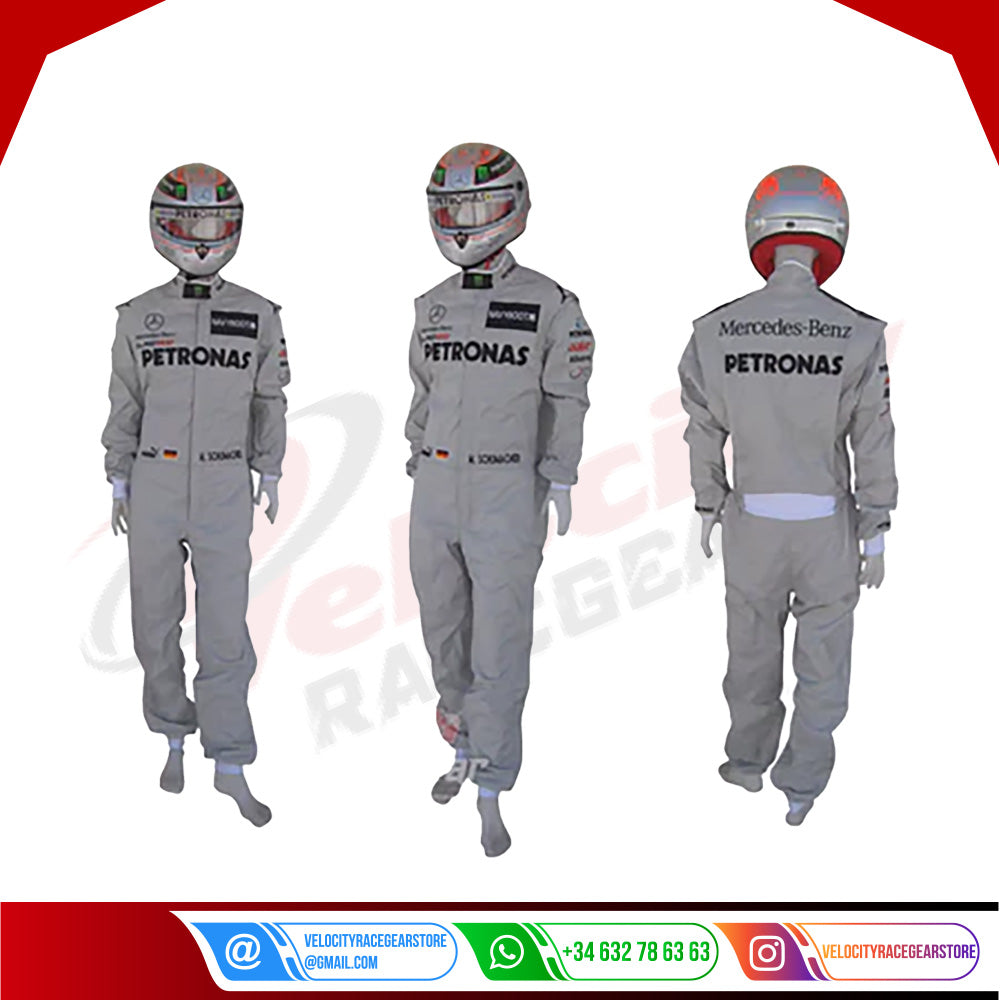 2012 Michael Schumacher Mercedes Benz F1 Embroidered Race Suit - Velocity Racegear-2012 Michael Schumacher Mercedes Benz F1 Embroidered Race Suit - Velocity Racegear-F1 Racing Suit