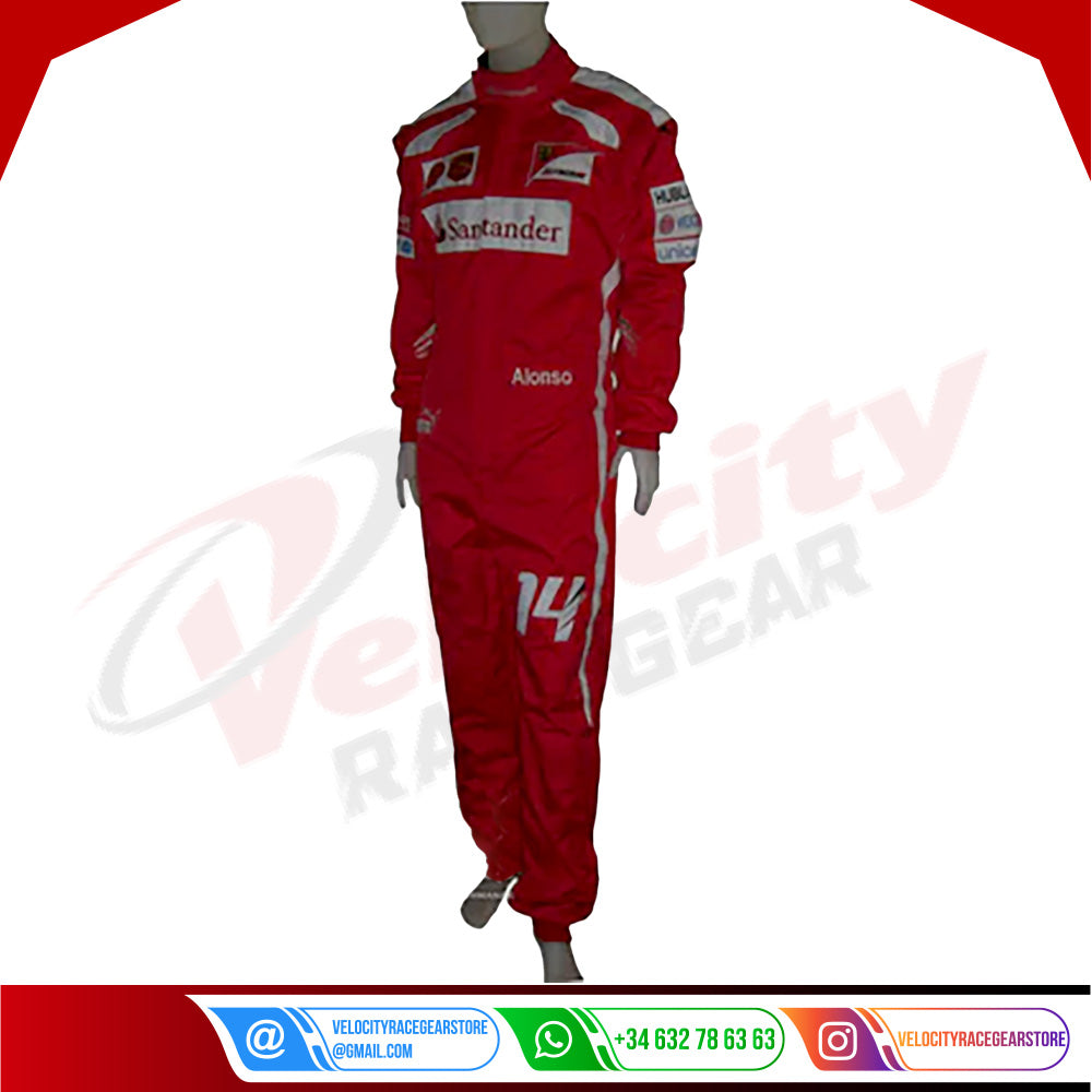 2014 Fernando Alonso Ferrari F1 Embroidered Racing Suit - Velocity Racegear-2014 Fernando Alonso Ferrari F1 Embroidered Racing Suit - Velocity Racegear-F1 Racing Suit