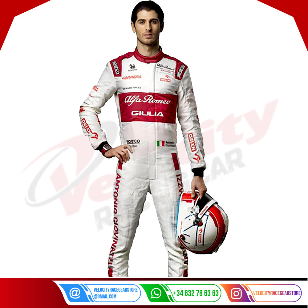 2020 Antonio Giovinazzi Alfa Romeo F1 Race Suit - Velocity Racegear-2020 Antonio Giovinazzi Alfa Romeo F1 Race Suit - Velocity Racegear-F1 Racing Suit