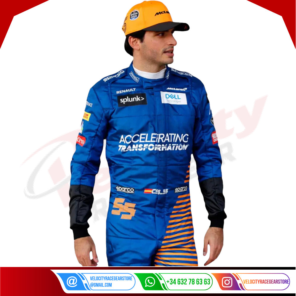 2020 Carlos Sainz McLaren Formula 1 Racing Suit KIDS - Velocity Racegear-2020 Carlos Sainz McLaren Formula 1 Racing Suit KIDS - Velocity Racegear-F1 Racing Suit