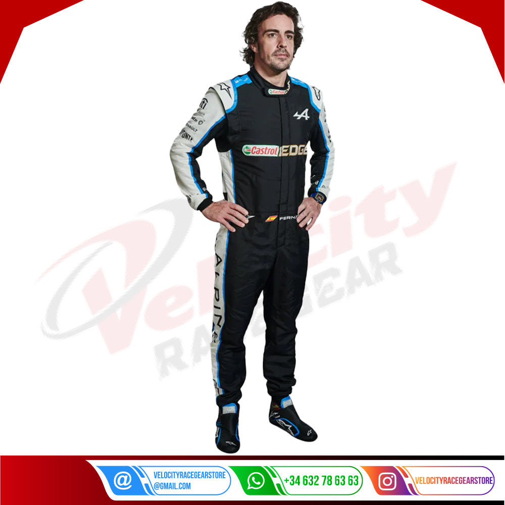 2021 FERNANDO ALONSO ALPHINE F1 RACE SUIT - Velocity Racegear-2021 FERNANDO ALONSO ALPHINE F1 RACE SUIT - Velocity Racegear-F1 Racing Suit