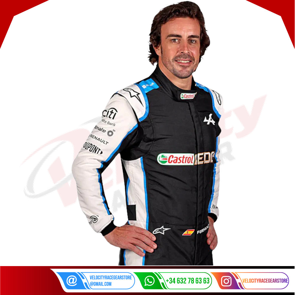 2021 FERNANDO ALONSO ALPHINE F1 RACE SUIT - Velocity Racegear-2021 FERNANDO ALONSO ALPHINE F1 RACE SUIT - Velocity Racegear-F1 Racing Suit