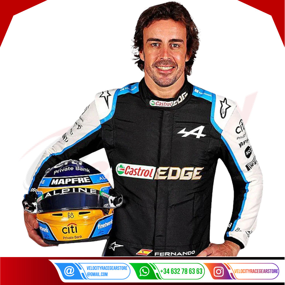 2021 FERNANDO ALONSO ALPHINE F1 RACE SUIT - Velocity Racegear-2021 FERNANDO ALONSO ALPHINE F1 RACE SUIT - Velocity Racegear-F1 Racing Suit