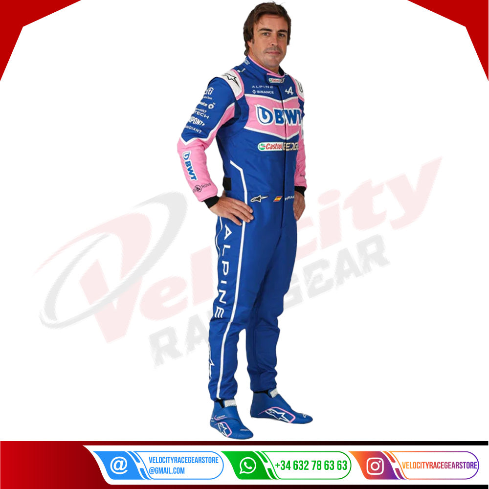 2022 FERNANDO ALONSO ALPHINE F1 RACE SUIT - Velocity Racegear-2022 FERNANDO ALONSO ALPHINE F1 RACE SUIT - Velocity Racegear-F1 Racing Suit