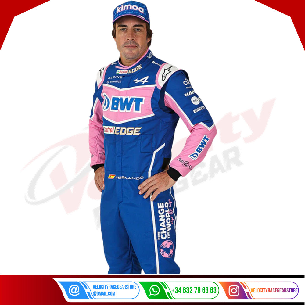 2022 FERNANDO ALONSO ALPHINE F1 RACE SUIT - Velocity Racegear-2022 FERNANDO ALONSO ALPHINE F1 RACE SUIT - Velocity Racegear-F1 Racing Suit