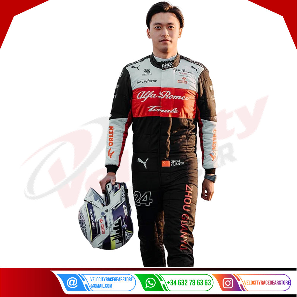 2022 Zhou Guanyu Alfa Romeo F1 Team Race Suit KIDS - Velocity Racegear-2022 Zhou Guanyu Alfa Romeo F1 Team Race Suit KIDS - Velocity Racegear-F1 Racing Suit