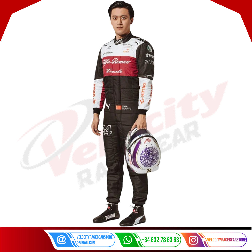 2022 Zhou Guanyu Alfa Romeo F1 Team Race Suit KIDS - Velocity Racegear-2022 Zhou Guanyu Alfa Romeo F1 Team Race Suit KIDS - Velocity Racegear-F1 Racing Suit