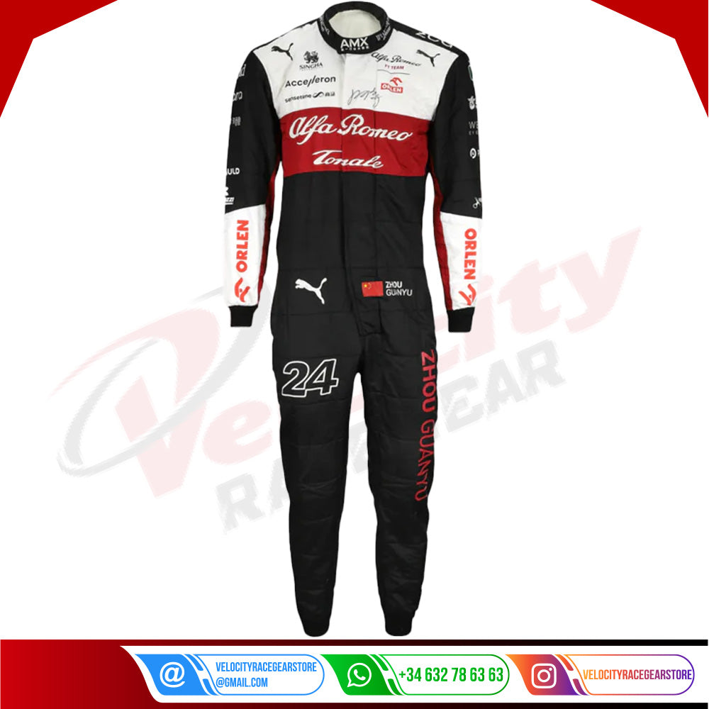 2022 Zhou Guanyu Alfa Romeo F1 Team Race Suit KIDS - Velocity Racegear-2022 Zhou Guanyu Alfa Romeo F1 Team Race Suit KIDS - Velocity Racegear-F1 Racing Suit