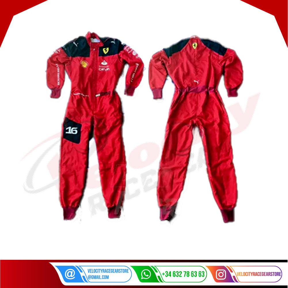 2023 Charles Leclerc Ferrari F1 Embroidered Racing Suit - Velocity Racegear-2023 Charles Leclerc Ferrari F1 Embroidered Racing Suit - Velocity Racegear-F1 Racing Suit