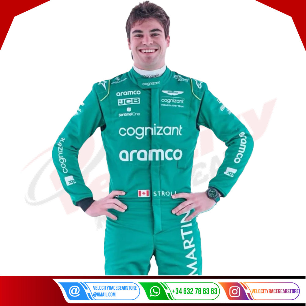 2023 LANCE STROLL ASTON MARTIN F1 RACE SUIT - Velocity Racegear-2023 LANCE STROLL ASTON MARTIN F1 RACE SUIT - Velocity Racegear-F1 Racing Suit