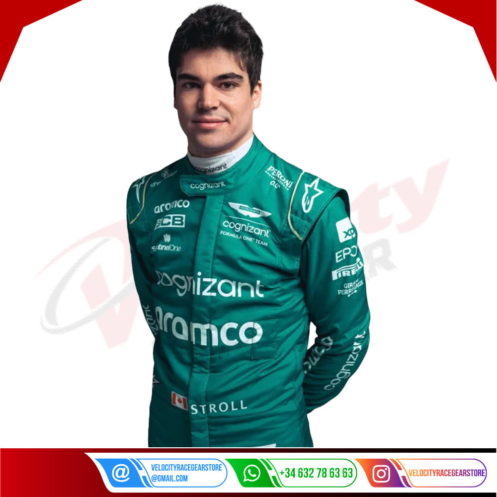 2023 LANCE STROLL ASTON MARTIN F1 RACE SUIT - Velocity Racegear-2023 LANCE STROLL ASTON MARTIN F1 RACE SUIT - Velocity Racegear-F1 Racing Suit