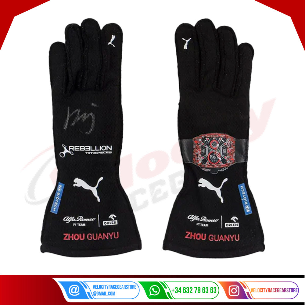 2023 Zhou Guanyu Replica Alfa Romeo F1 Race Gloves - Velocity Racegear-2023 Zhou Guanyu Replica Alfa Romeo F1 Race Gloves - Velocity Racegear-F1 Gloves