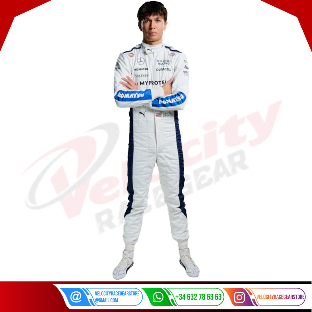 2024 Alex Albon Logan Sargeant Williams F1 Team Race Suit - Velocity Racegear-2024 Alex Albon Logan Sargeant Williams F1 Team Race Suit - Velocity Racegear-F1 Racing Suits