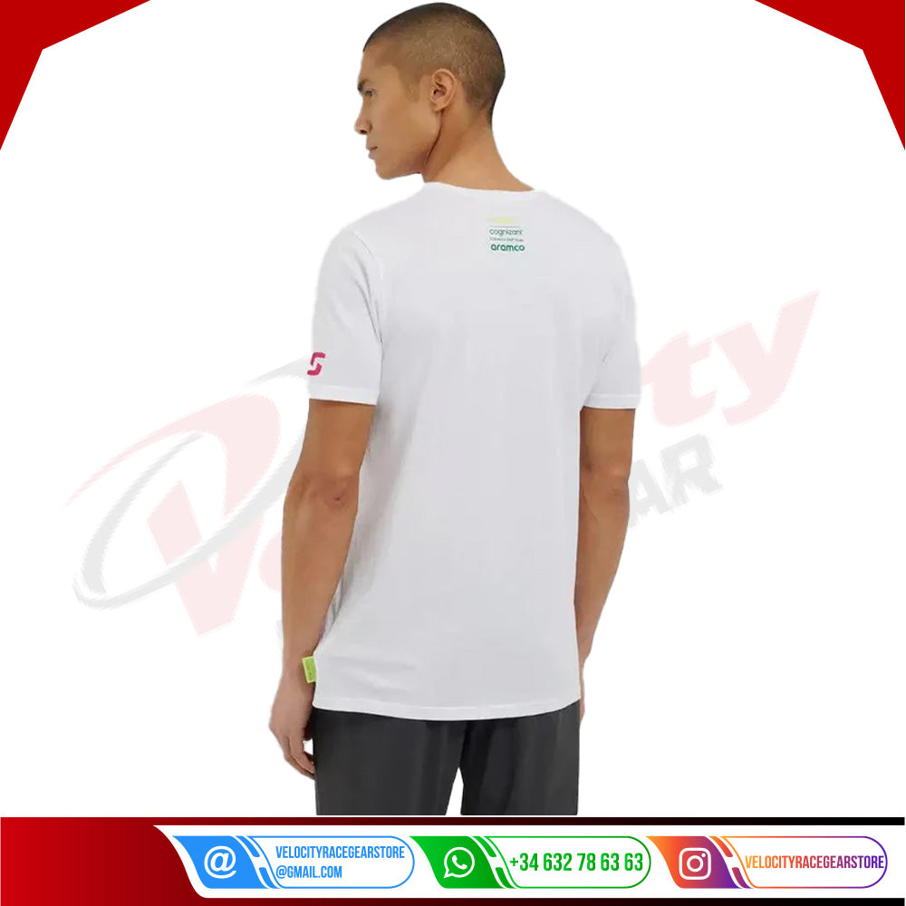 AMF1 Lance Stroll Limited Edition T-Shirt - White - Velocity Racegear-AMF1 Lance Stroll Limited Edition T-Shirt - White - Velocity Racegear-F1 Polo Shirts