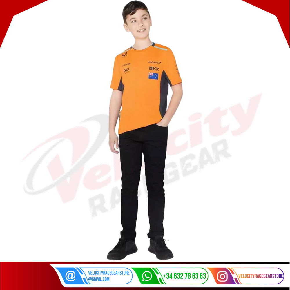 JUNIOR McLAREN REPLICA SET UP T-SHIRT OSCAR PIASTRI - Velocity Racegear-JUNIOR McLAREN REPLICA SET UP T-SHIRT OSCAR PIASTRI - Velocity Racegear-F1 Polo Shirts