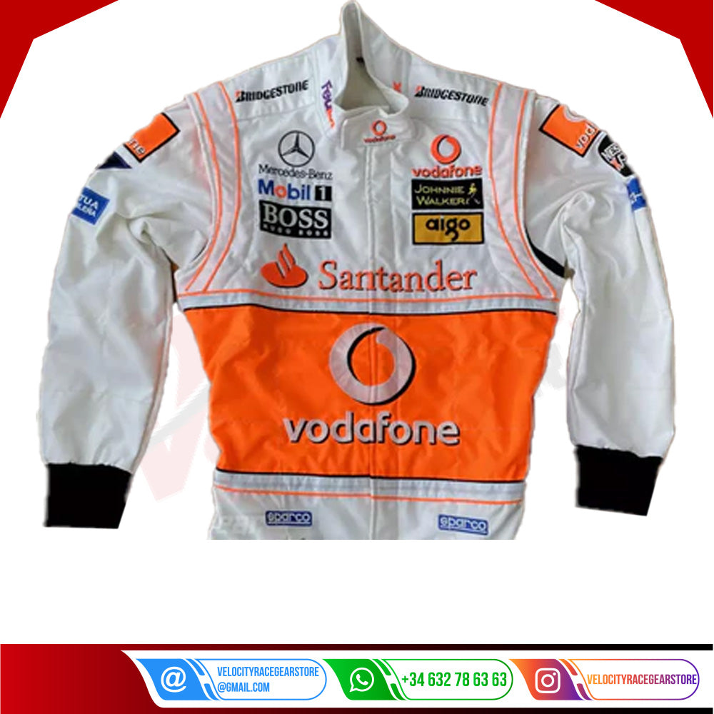 Lewis Hamilton 2008 McLaren F1 Embroidered Racing Suit - Velocity Racegear-Lewis Hamilton 2008 McLaren F1 Embroidered Racing Suit - Velocity Racegear-F1 Racing Suit