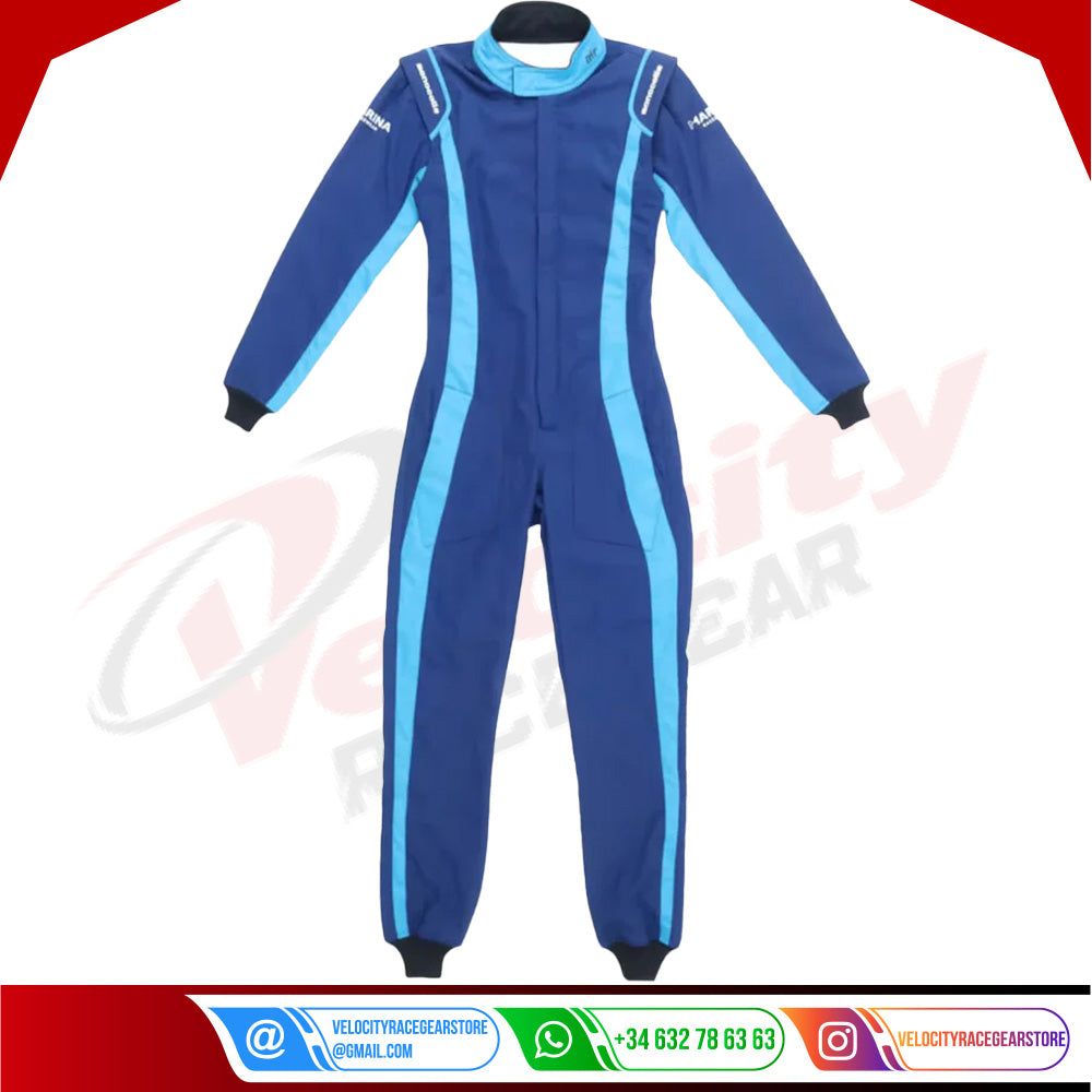 Marina FIA Blue Custom Racing Suits - Velocity Racegear-Marina FIA Blue Custom Racing Suits - Velocity Racegear-Kart Racing Suit