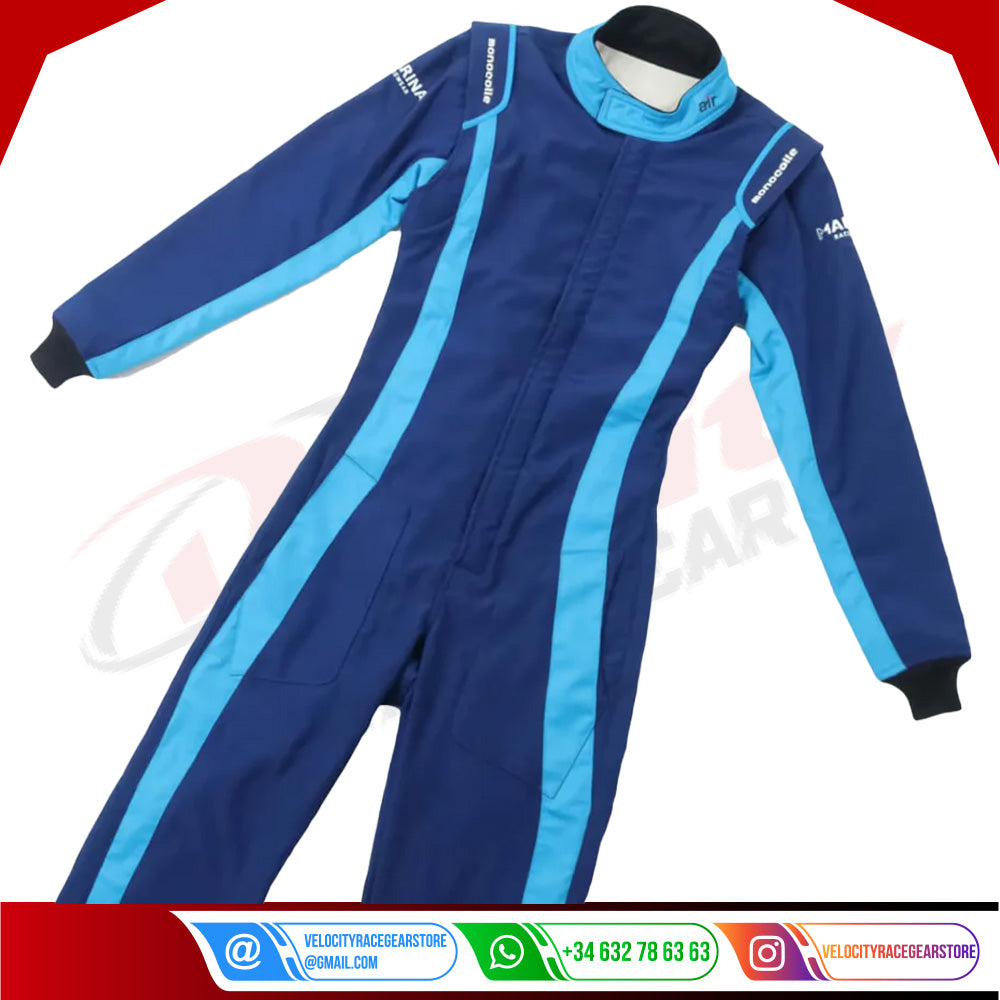 Marina FIA Blue Custom Racing Suits - Velocity Racegear-Marina FIA Blue Custom Racing Suits - Velocity Racegear-Kart Racing Suit