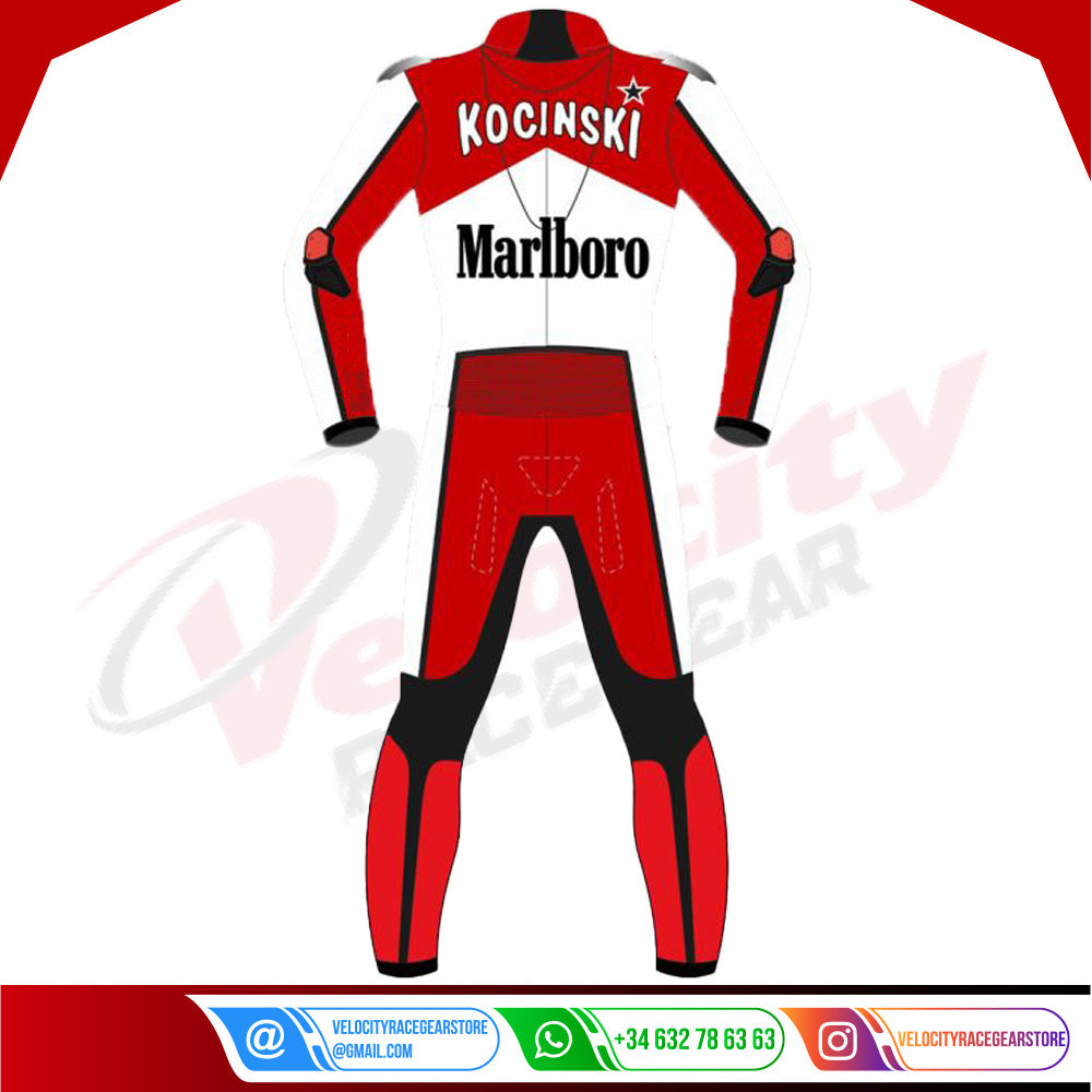 Marlboro Leather Suit John Kocinski Yamaha MotoGP 1990 - Velocity Racegear-null