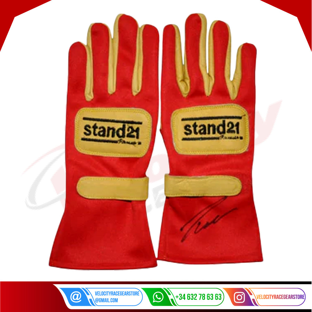 NIKI LAUDA SIGNED RED REPLICA RACING GLOVES - Velocity Racegear-NIKI LAUDA SIGNED RED REPLICA RACING GLOVES - Velocity Racegear-F1 Gloves