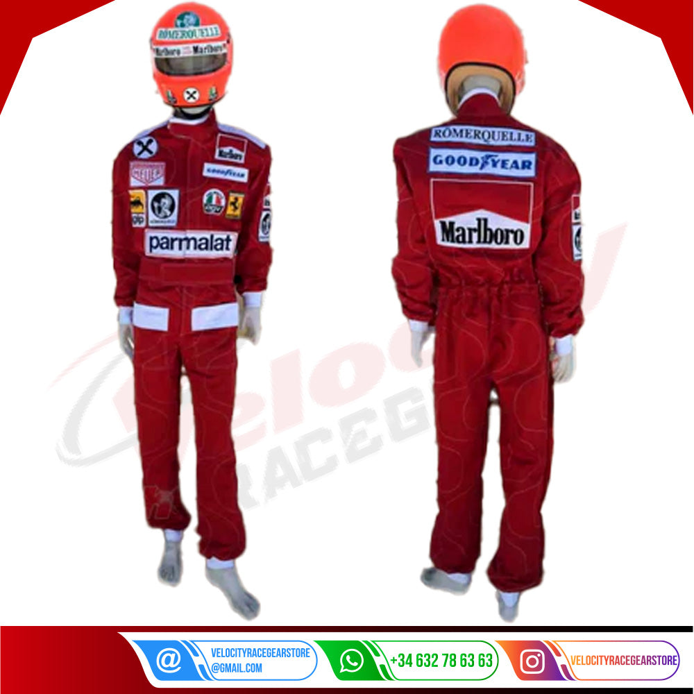 Niki Lauda 1976 Ferrari F1 Embroidered Racing suit - Velocity Racegear-Niki Lauda 1976 Ferrari F1 Embroidered Racing suit - Velocity Racegear-F1 Racing Suits