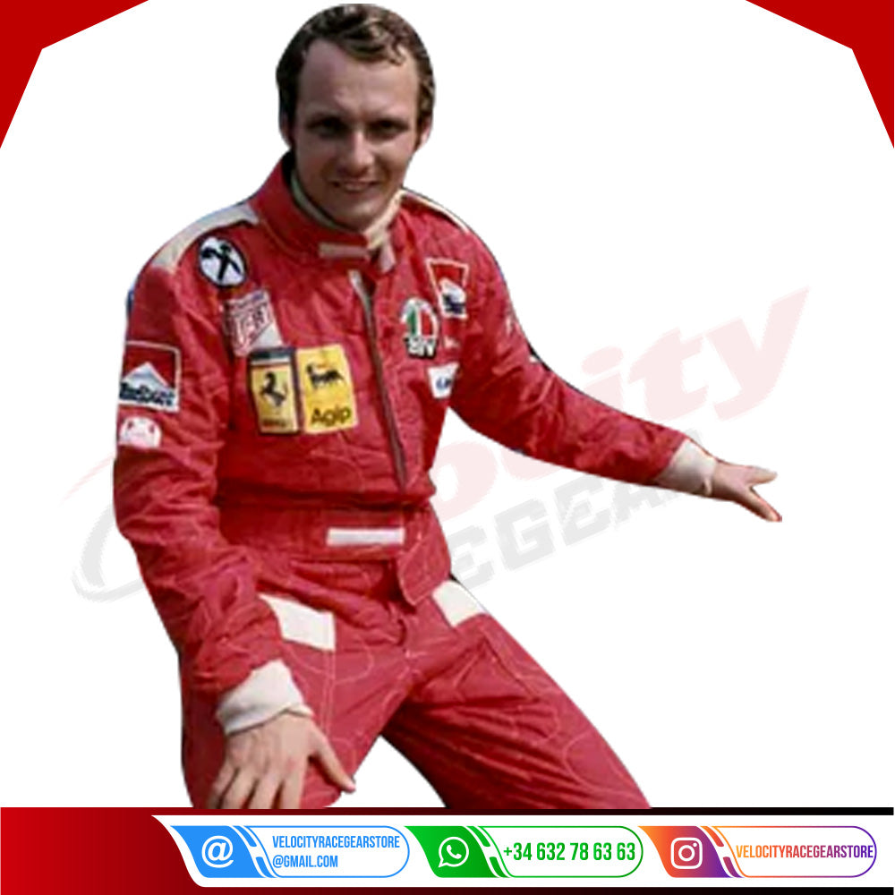 Niki Lauda 1976 Ferrari F1 Embroidered Racing suit - Velocity Racegear-Niki Lauda 1976 Ferrari F1 Embroidered Racing suit - Velocity Racegear-F1 Racing Suits