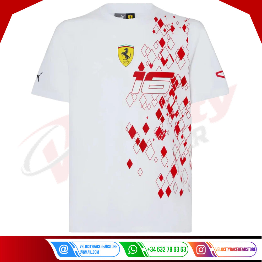 Scuderia Ferrari Team Charles Leclerc T-shirt - Monaco Special Edition - Velocity Racegear-Scuderia Ferrari Team Charles Leclerc T-shirt - Monaco Special Edition - Velocity Racegear-F1 Polo Shirts