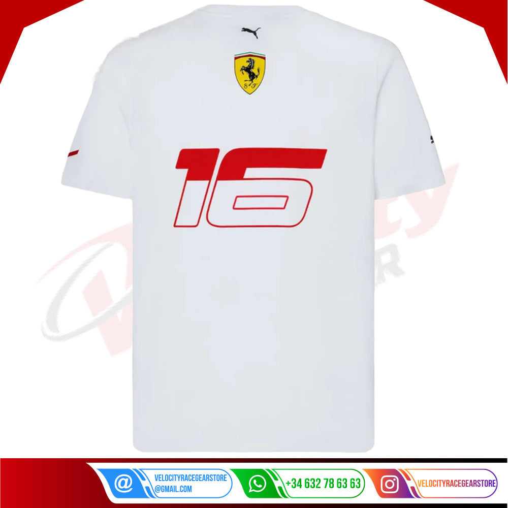 Scuderia Ferrari Team Charles Leclerc T-shirt - Monaco Special Edition - Velocity Racegear-Scuderia Ferrari Team Charles Leclerc T-shirt - Monaco Special Edition - Velocity Racegear-F1 Polo Shirts